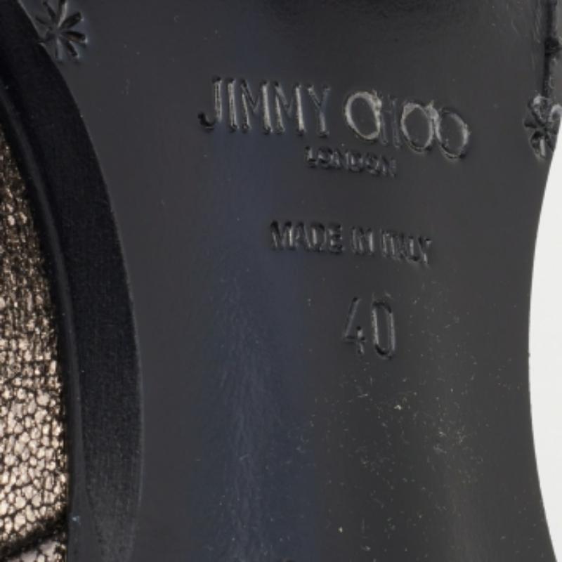 Jimmy Choo Metallic Dark Brown Leather Jimi Ankle Boots Size 40 en vente 3