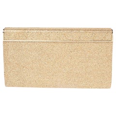 Jimmy Choo Metallic Gold Glitter Cayla Clutch