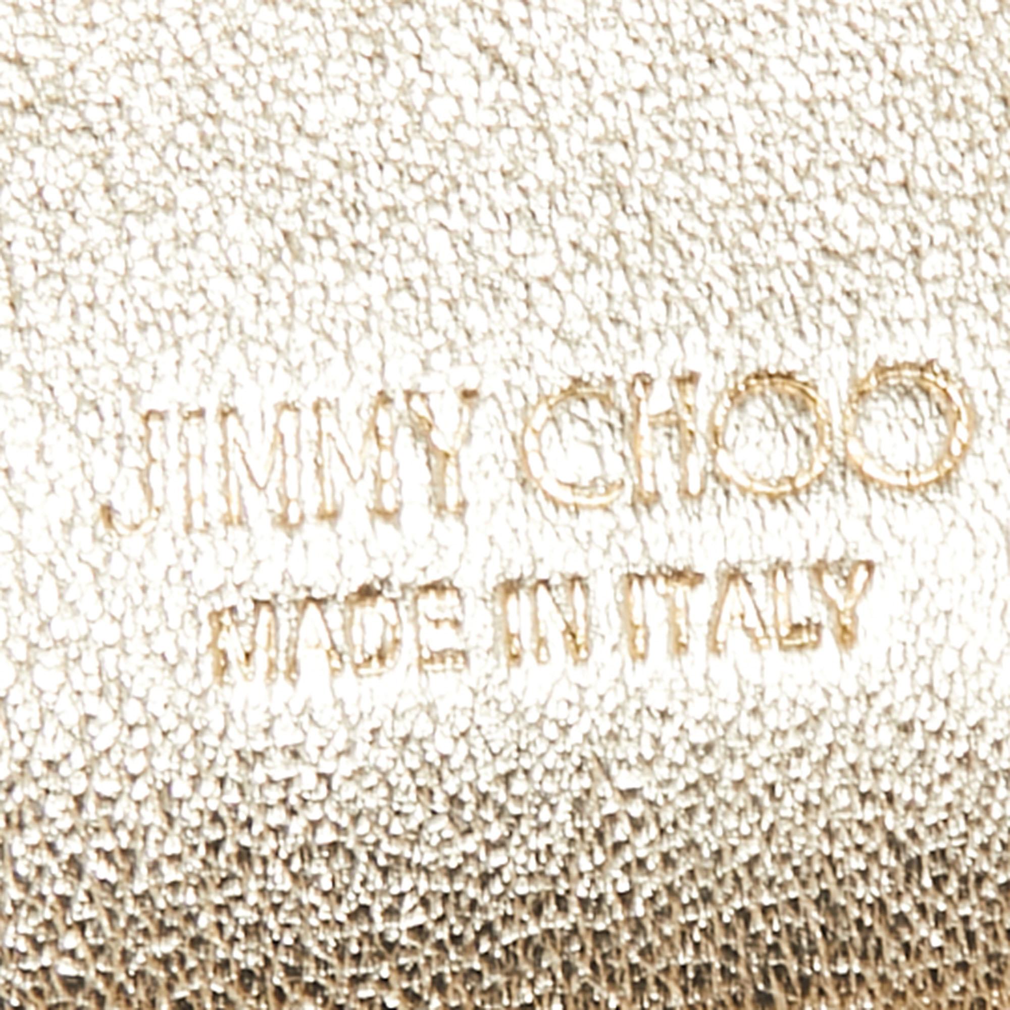 Women's Jimmy Choo Metallic Gold Glitter Fabric Milla Clutch