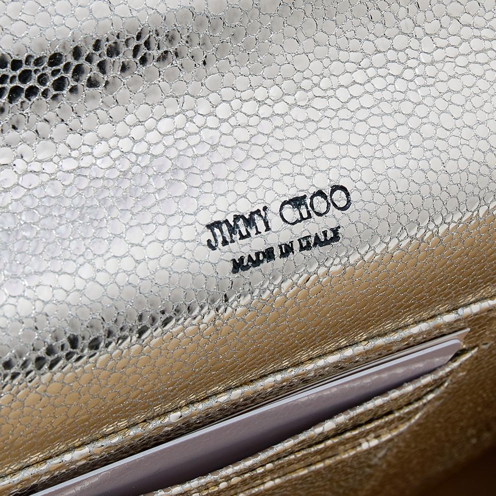 jimmy choo metallic clutch