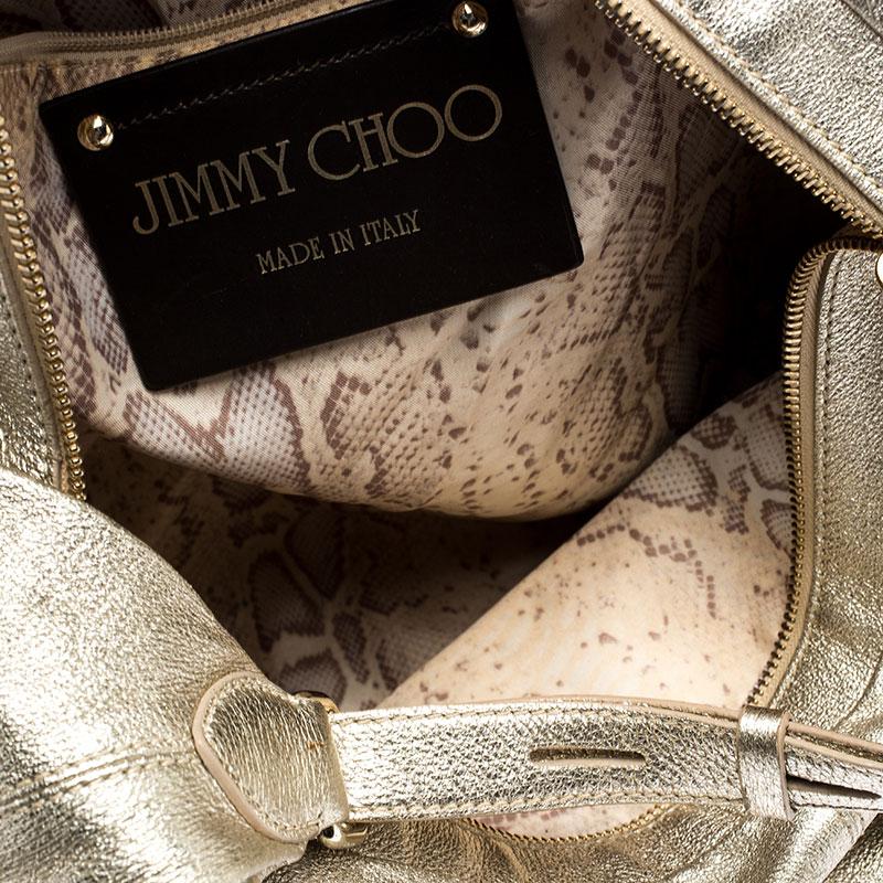 Jimmy Choo Metallic Gold Leather Large Hobo 2