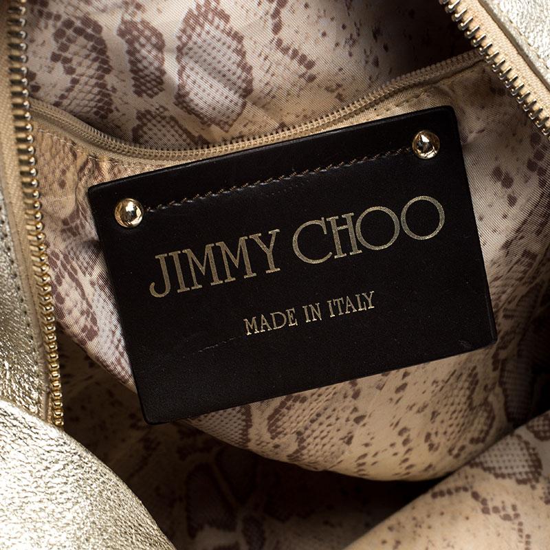 Jimmy Choo Metallic Gold Leather Large Hobo 3