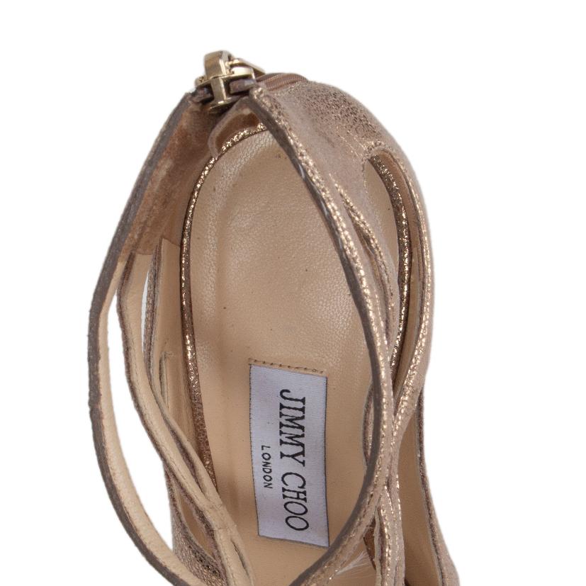 JIMMY CHOO metallic gold leather LOILA PLATFORM Sandals Shoes 36 2
