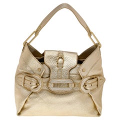 Jimmy Choo Metallic Gold Leather Tulita Hobo