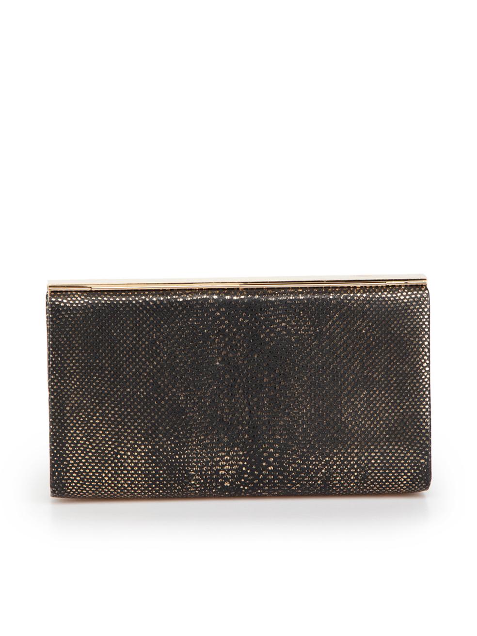 Jimmy Choo Metallic Leather Embossed Clutch Bag In Good Condition For Sale In London, GB
