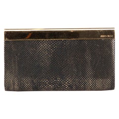 Jimmy Choo Metallic Leather Embossed Clutch Bag