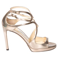 Jimmy Choo Metallic Leather Lancer Heels Size IT 36