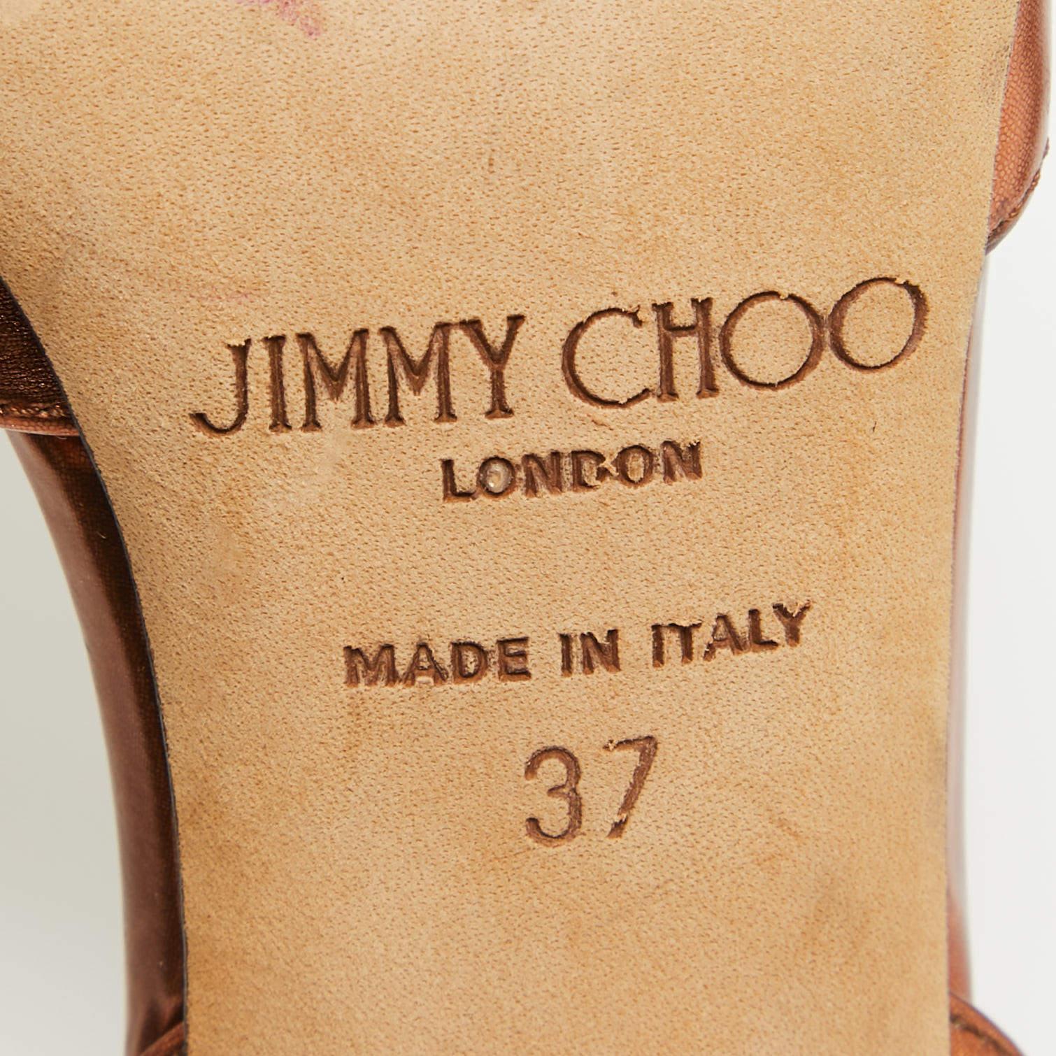Jimmy Choo Metallic Leather Tilly Slingback Pumps Size 37 3