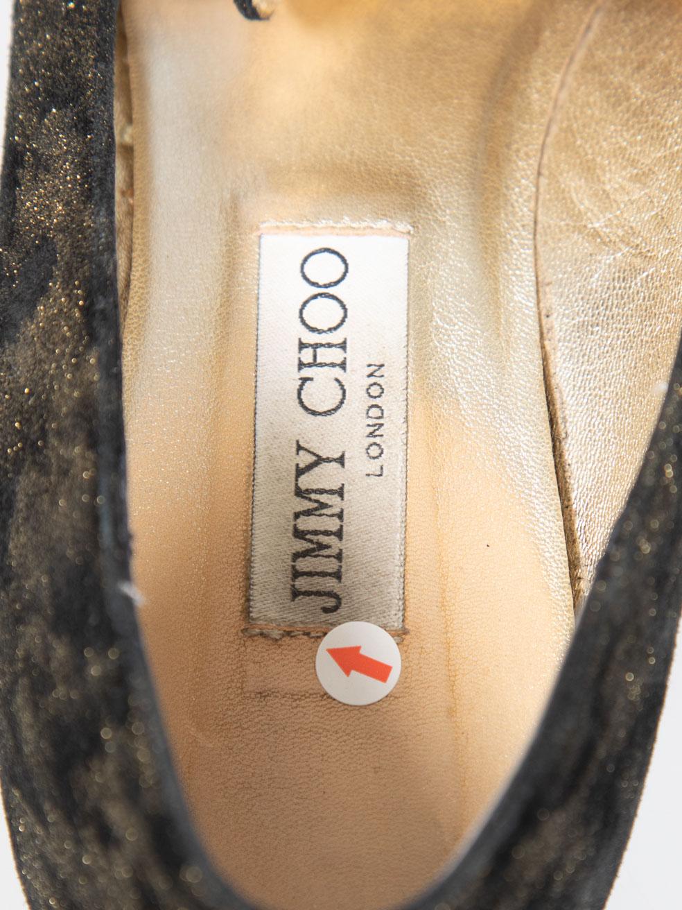 Jimmy Choo - Mocassins en daim imprimé léopard métallisé, taille IT 41 en vente 3