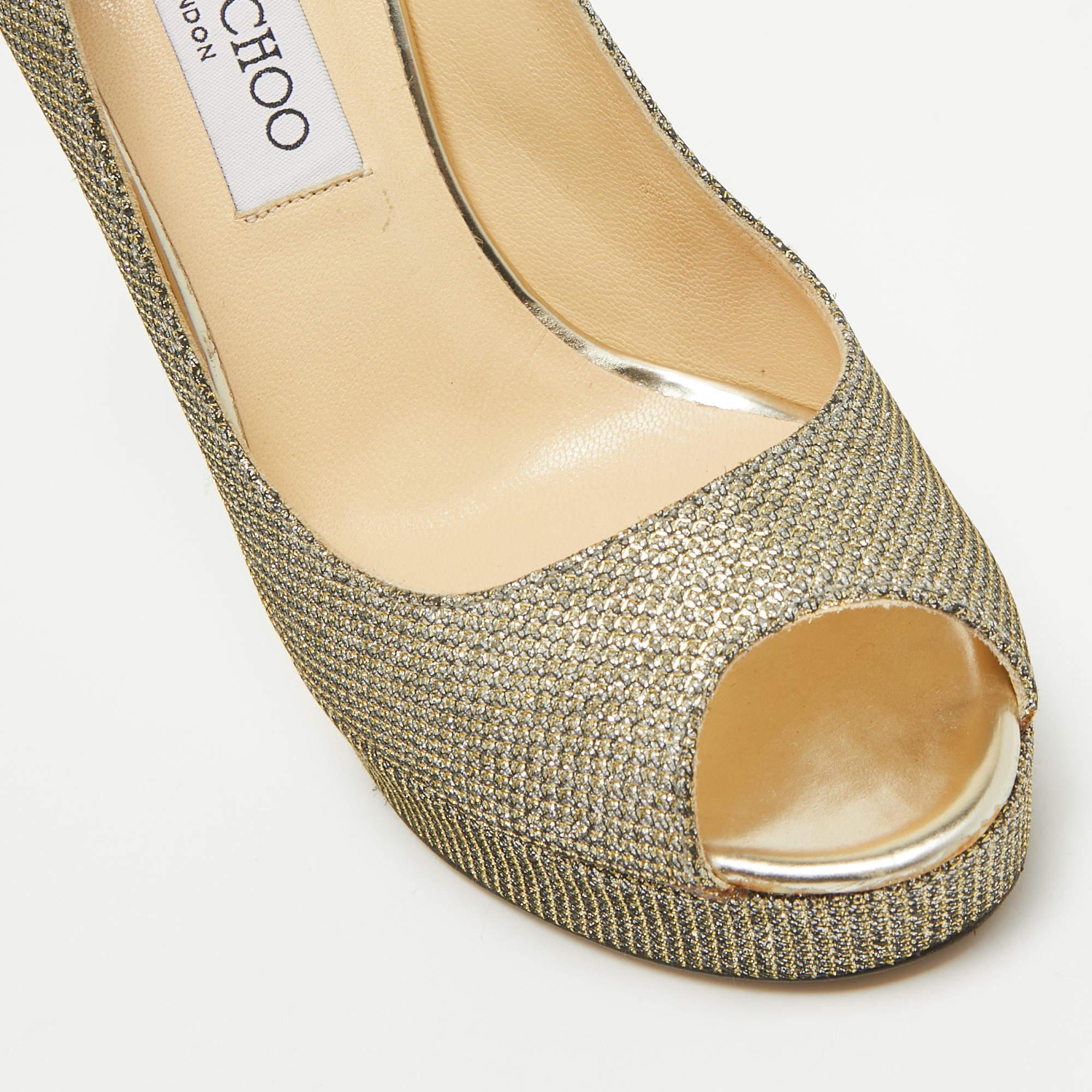 Jimmy Choo - Escarpins Dahlia en tissu lurex métallisé, taille 36 en vente 2