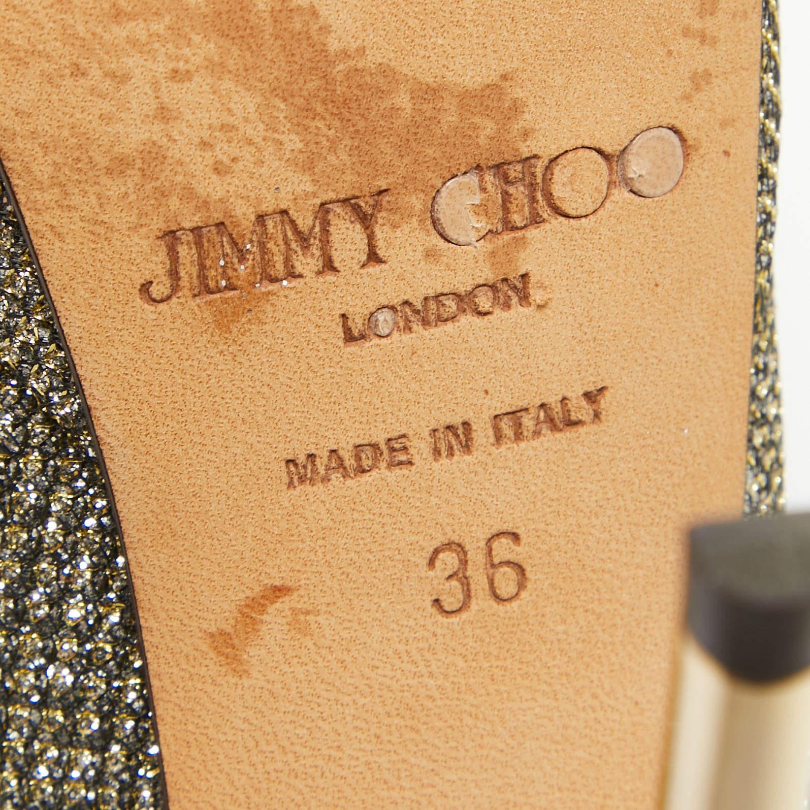 Jimmy Choo - Escarpins Dahlia en tissu lurex métallisé, taille 36 en vente 3