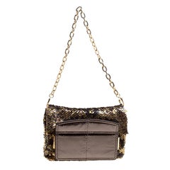 Jimmy Choo Metallic Multicolor Sequin Chain Shoulder Bag