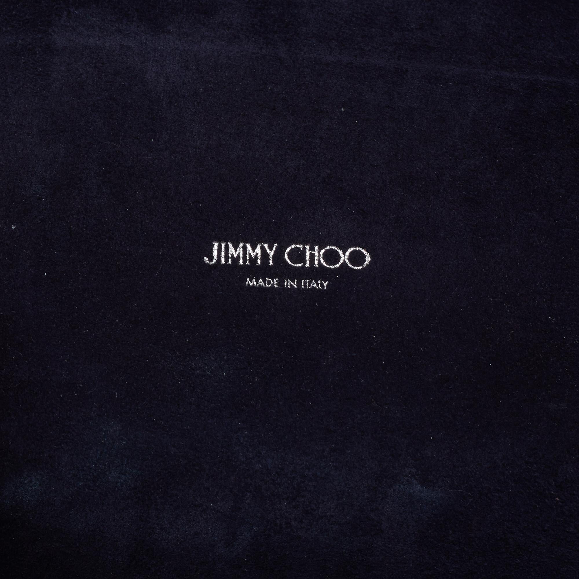 Jimmy Choo Metallic Navy Blue Leather Lockett City Shoulder Bag 3