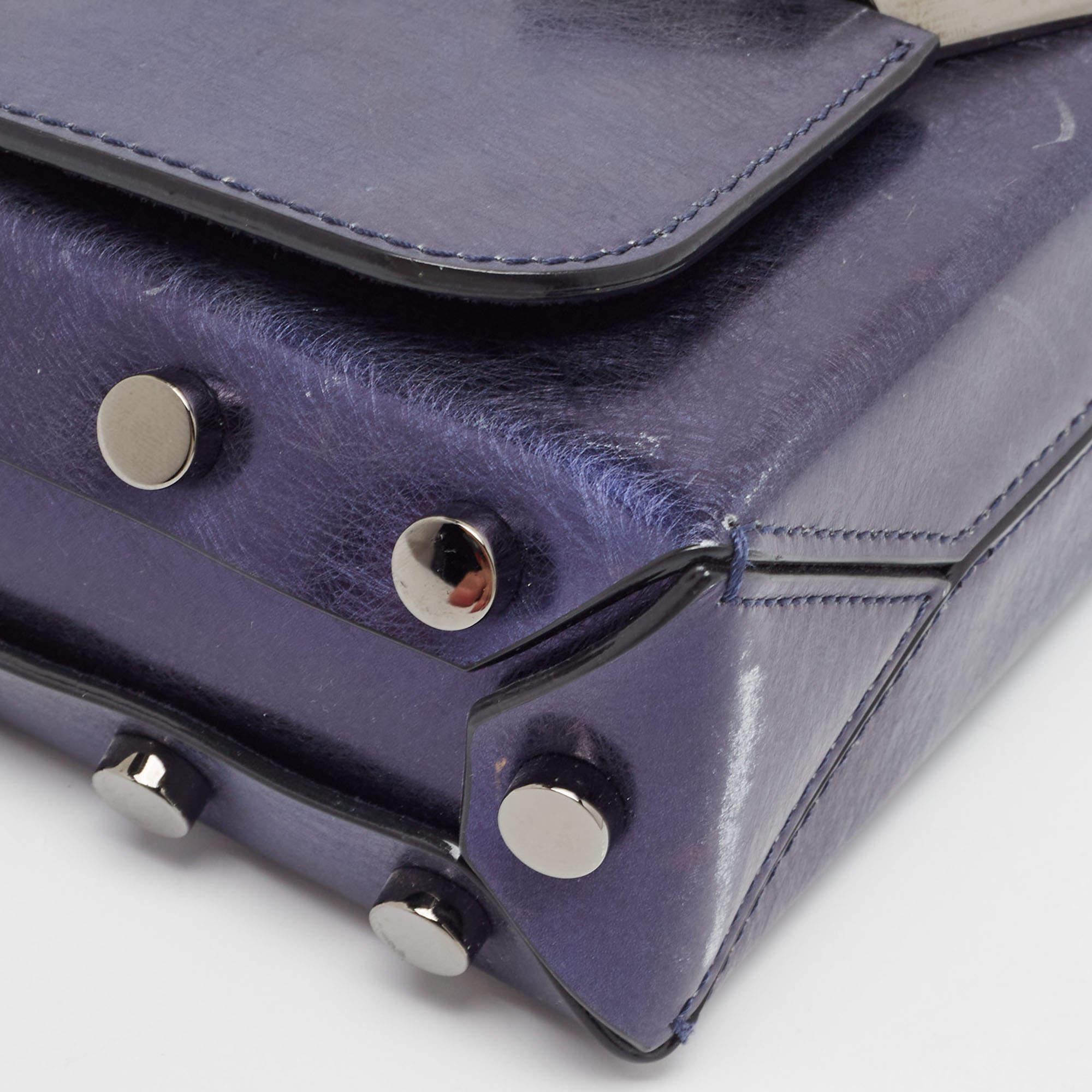 Jimmy Choo Metallic Navy Blue Leather Lockett City Shoulder Bag In Fair Condition For Sale In Dubai, Al Qouz 2