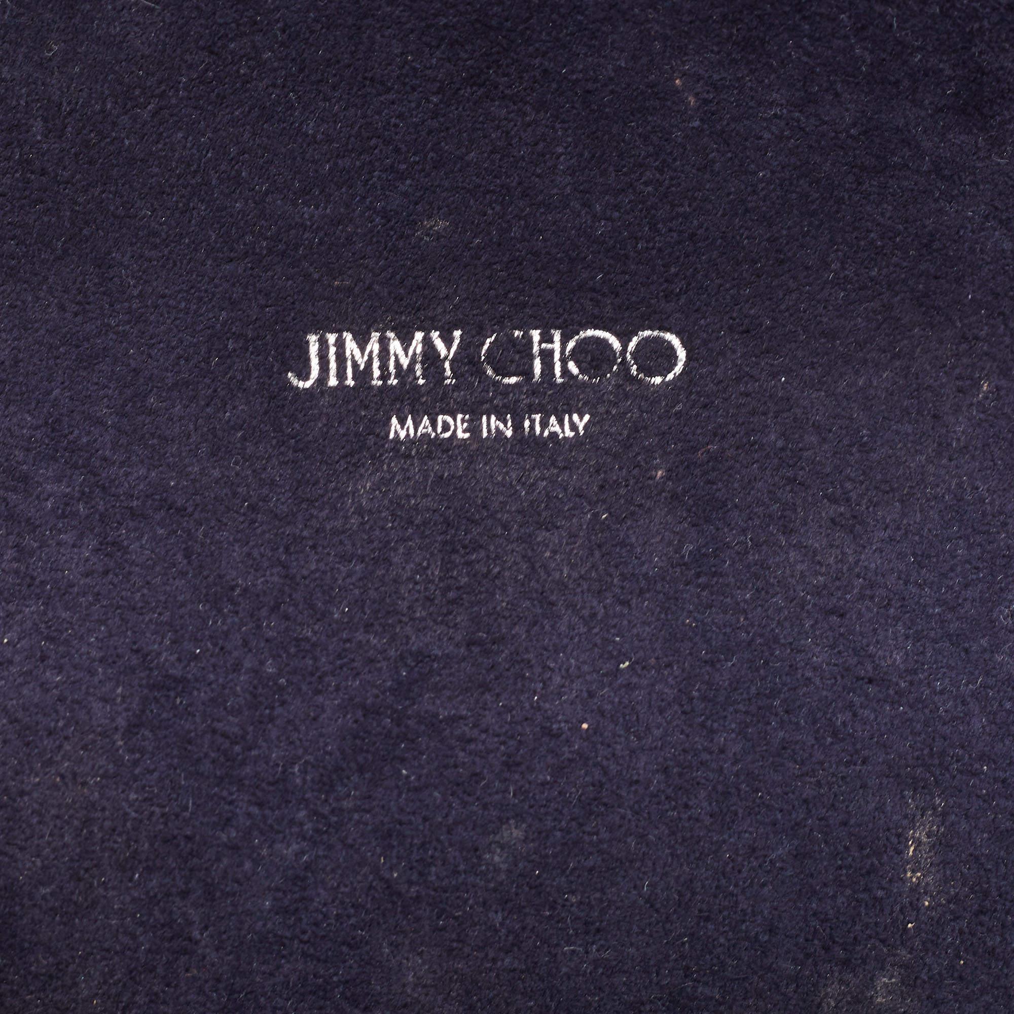 Jimmy Choo Metallic Navy Blue Leather Lockett City Shoulder Bag For Sale 2