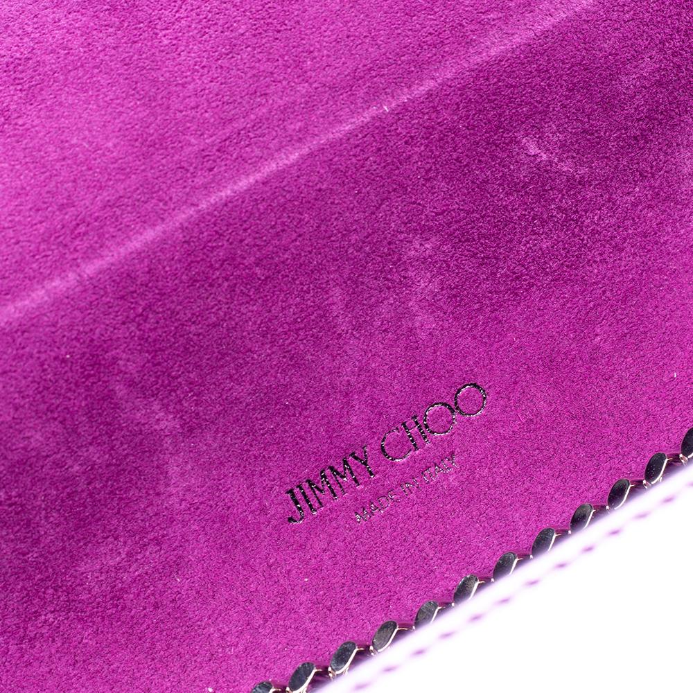 Jimmy Choo Metallic Purple Leather Lockett City Shoulder Bag 4