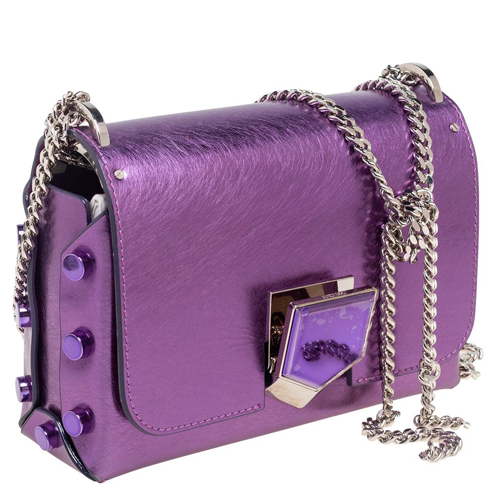 purple metallic bag