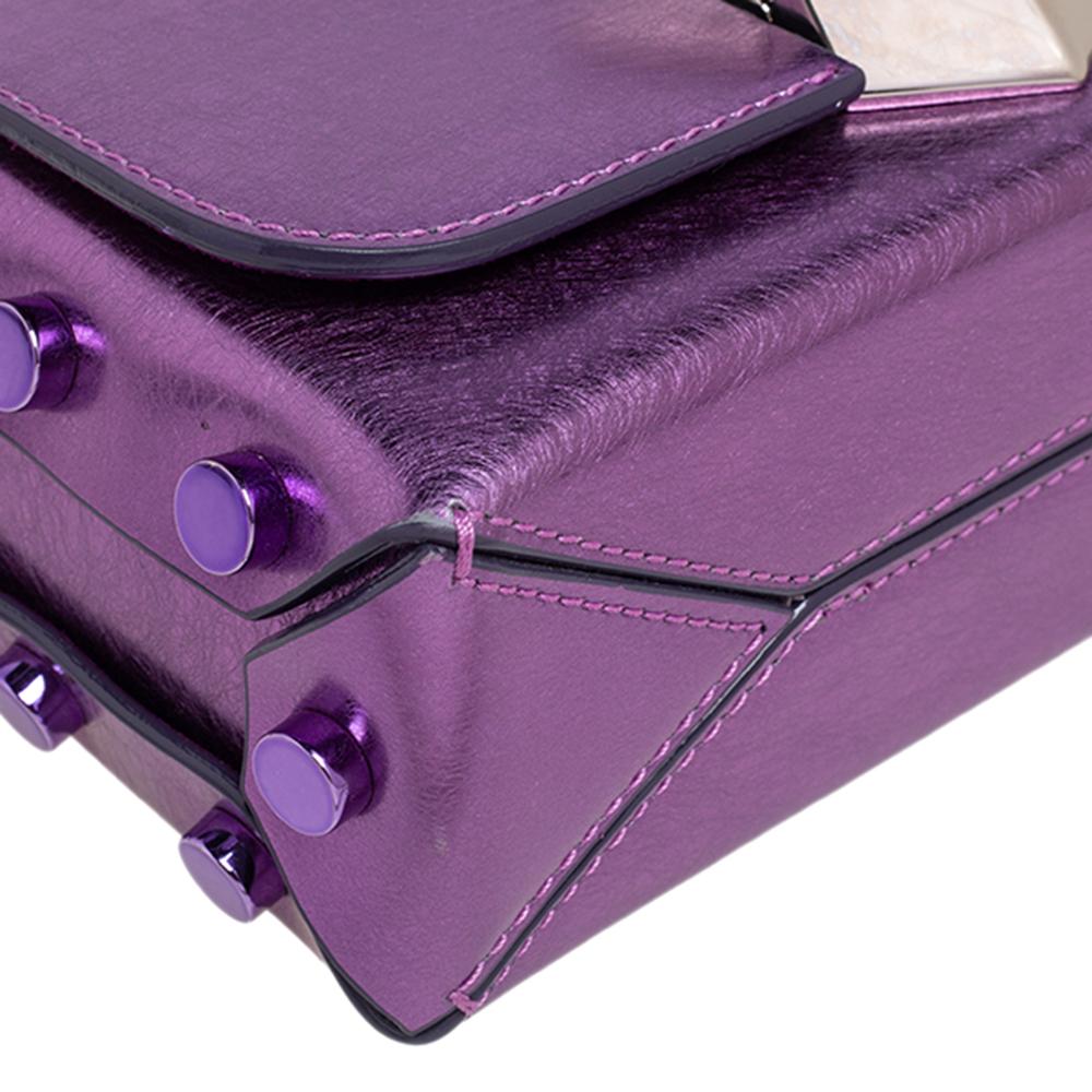 Jimmy Choo Metallic Purple Leather Lockett City Shoulder Bag 1