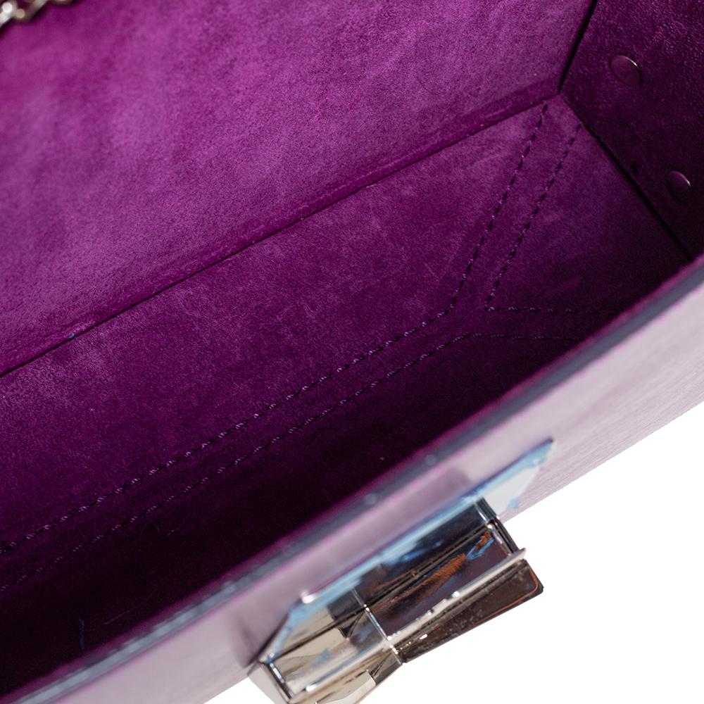Jimmy Choo Metallic Purple Leather Lockett City Shoulder Bag 3