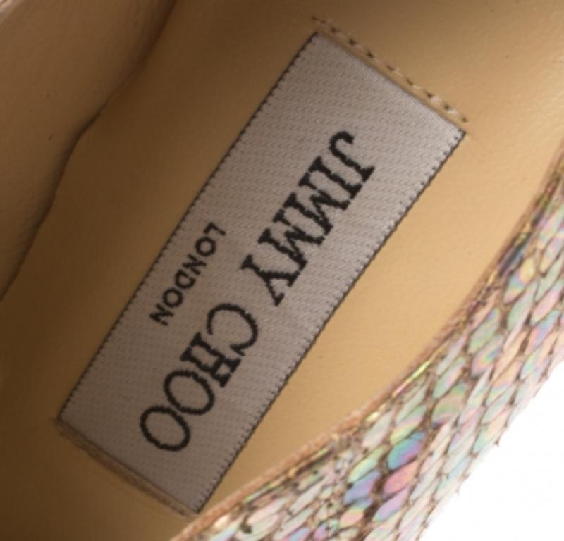 De las mujeres Jimmy Choo Botines de piel de pitón metalizada con puntera en punta George Talla 36.5 en venta