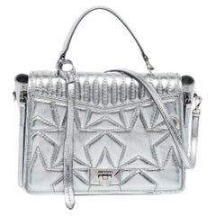 Jimmy Choo Metallic Quilted Leather Helia Top Handle Bag