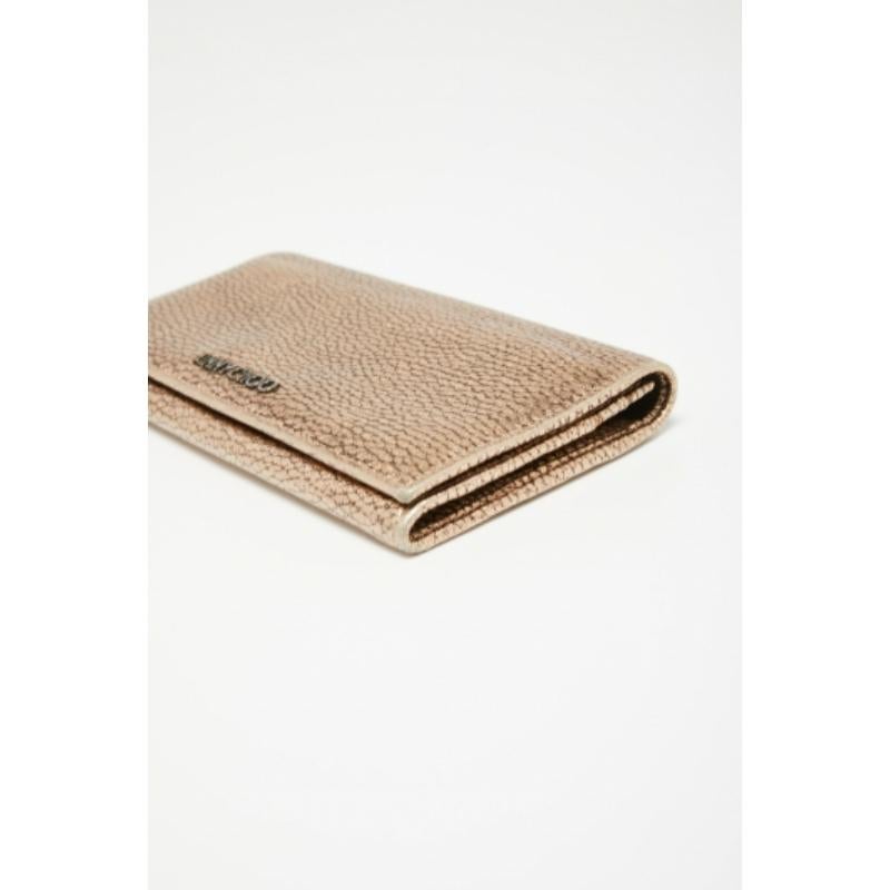 Jimmy Choo Metallic Rose Gold Leather Flap Continental Wallet In Fair Condition For Sale In Dubai, Al Qouz 2