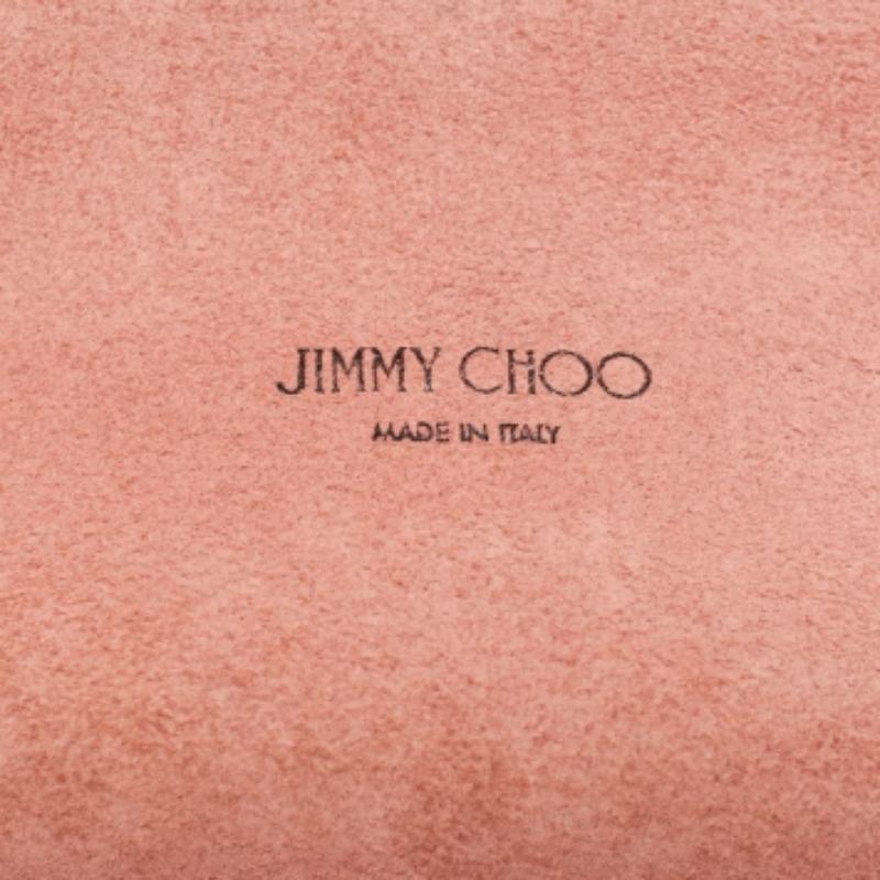 Bolso de hombro Lockett City de piel rosa metalizada de Jimmy Choo en venta 6