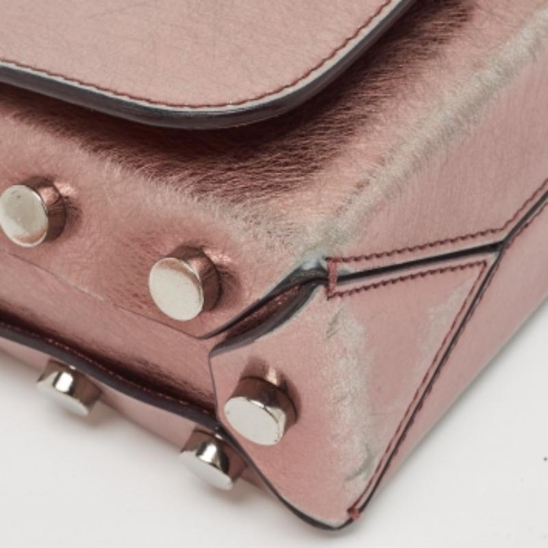 De las mujeres Bolso de hombro Lockett City de piel rosa metalizada de Jimmy Choo en venta