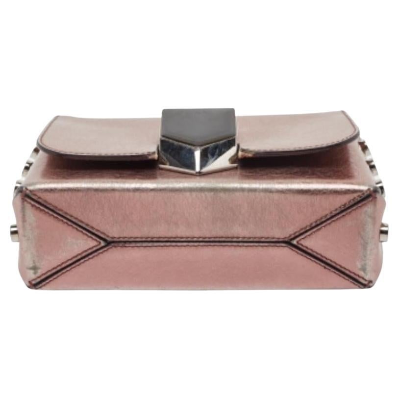 Bolso de hombro Lockett City de piel rosa metalizada de Jimmy Choo en venta