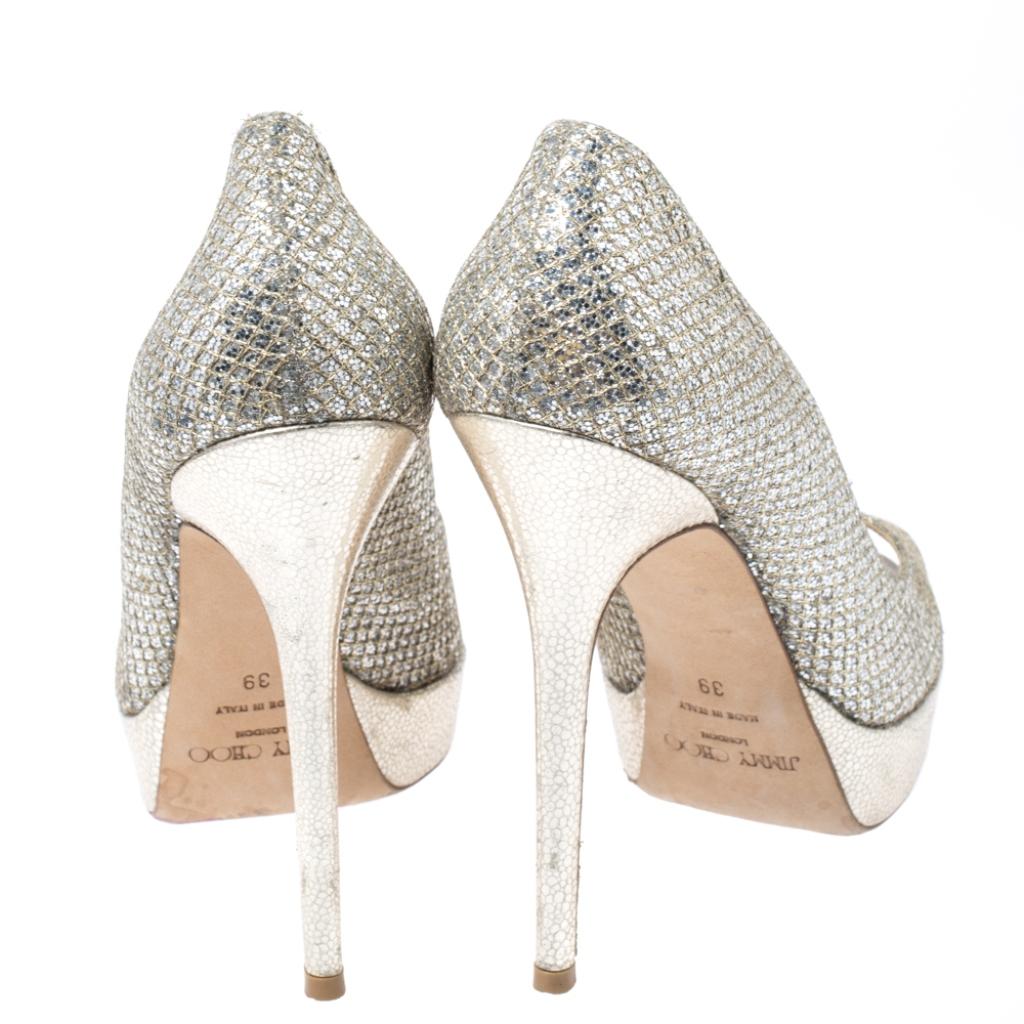 silver glitter heels platform