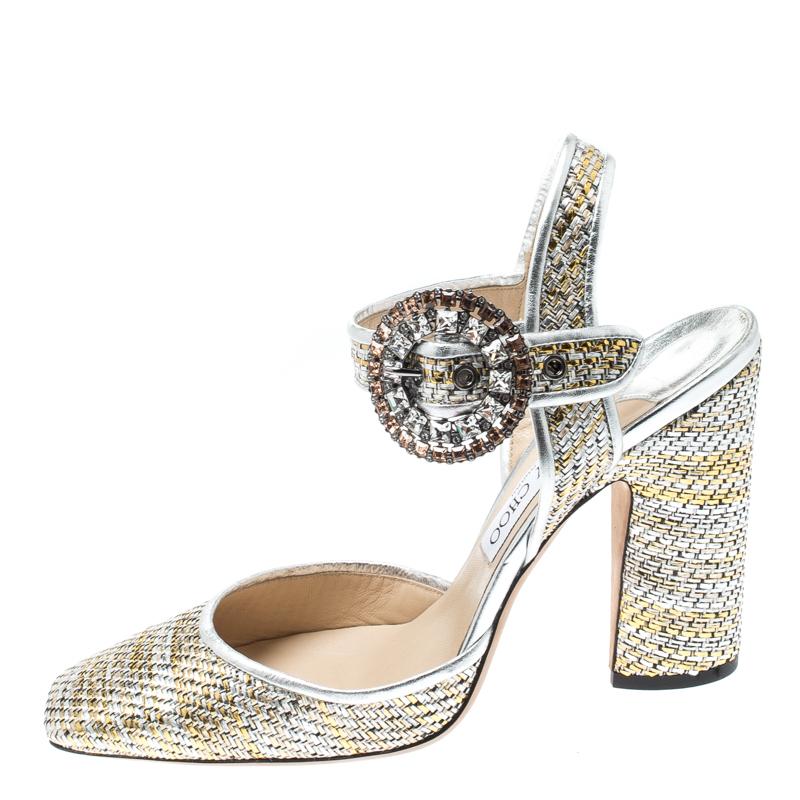 crystal block heel sandals with shimmering accents