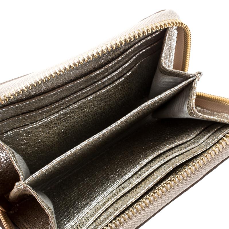 Women's Jimmy Choo Metallic Silver Leather Compact Wallet