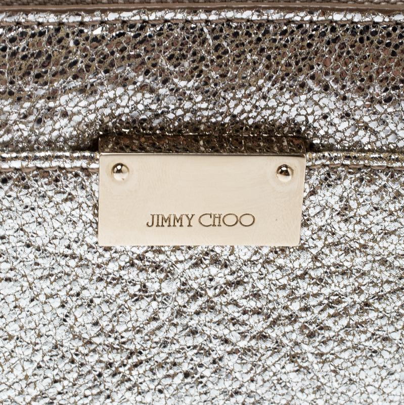 Jimmy Choo Metallic Silver Leather Compact Wallet 3