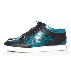 Jimmy Choo, Miami metallic snake print sneakers