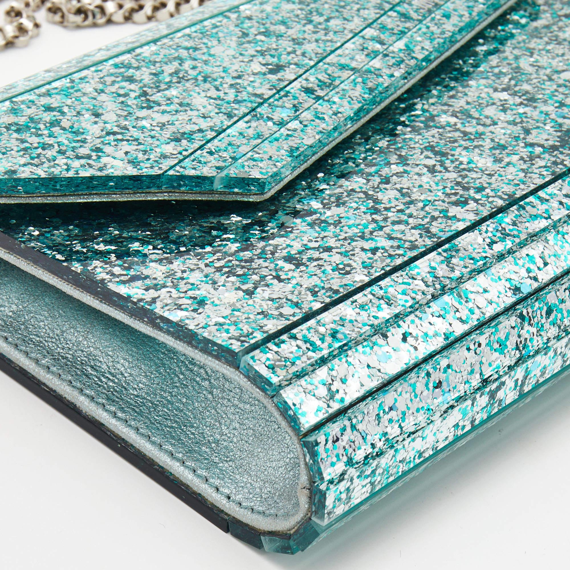 Jimmy Choo Mint Green Acrylic and Leather Candy Chain Clutch 6