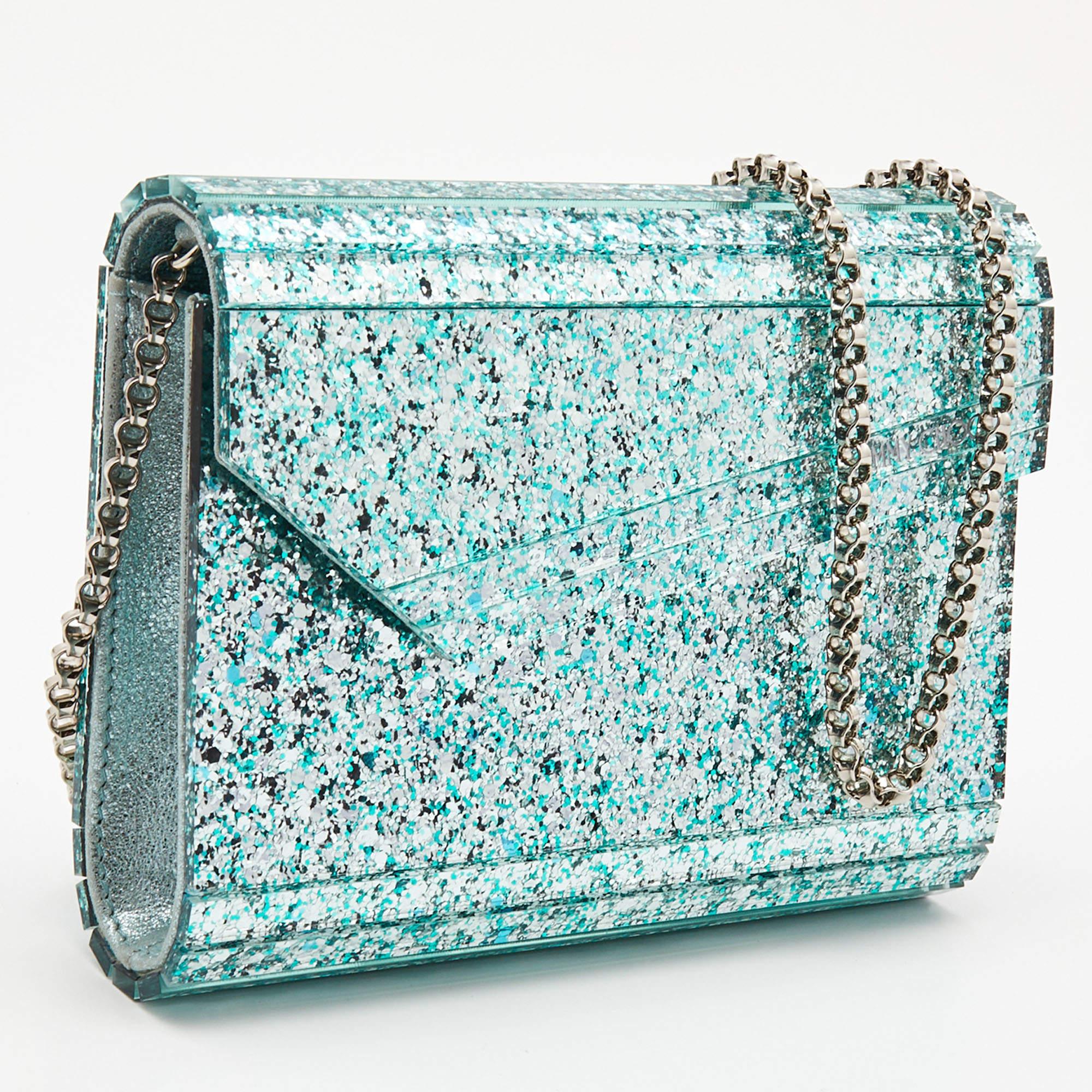 Women's Jimmy Choo Mint Green Acrylic and Leather Candy Chain Clutch