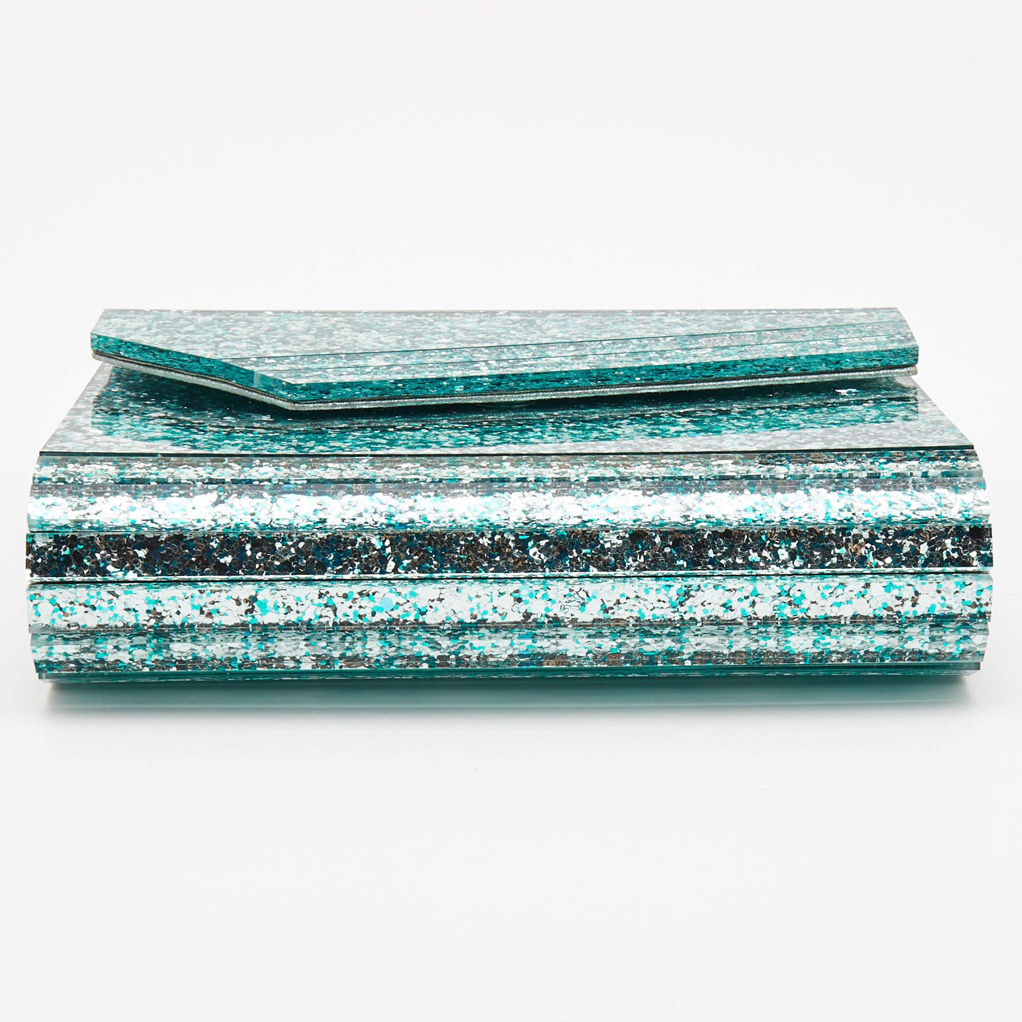 Jimmy Choo Mint Green Acrylic and Leather Candy Chain Clutch 1