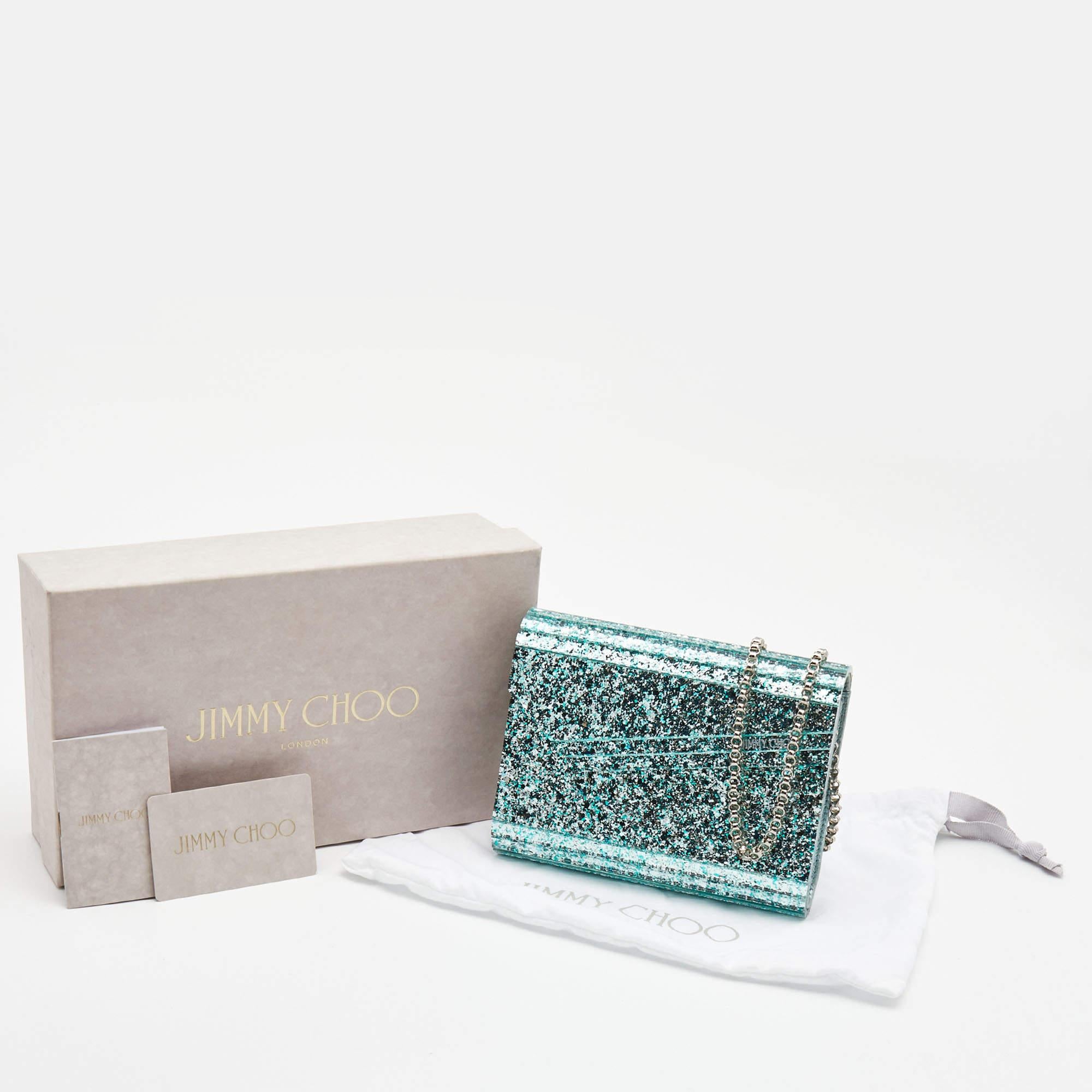 Jimmy Choo Mint Green Acrylic and Leather Candy Chain Clutch 2