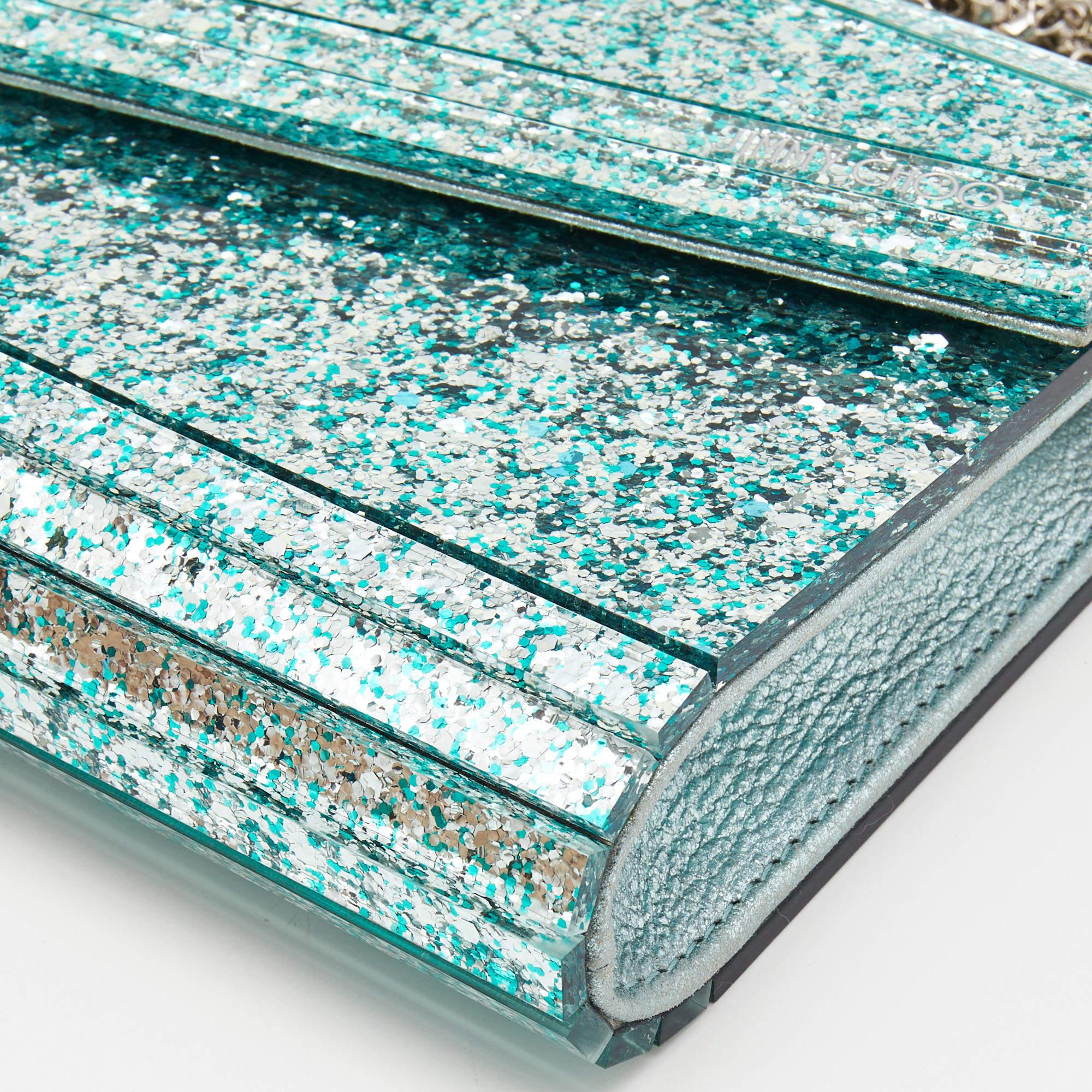 Jimmy Choo Mint Green Acrylic and Leather Candy Chain Clutch 5