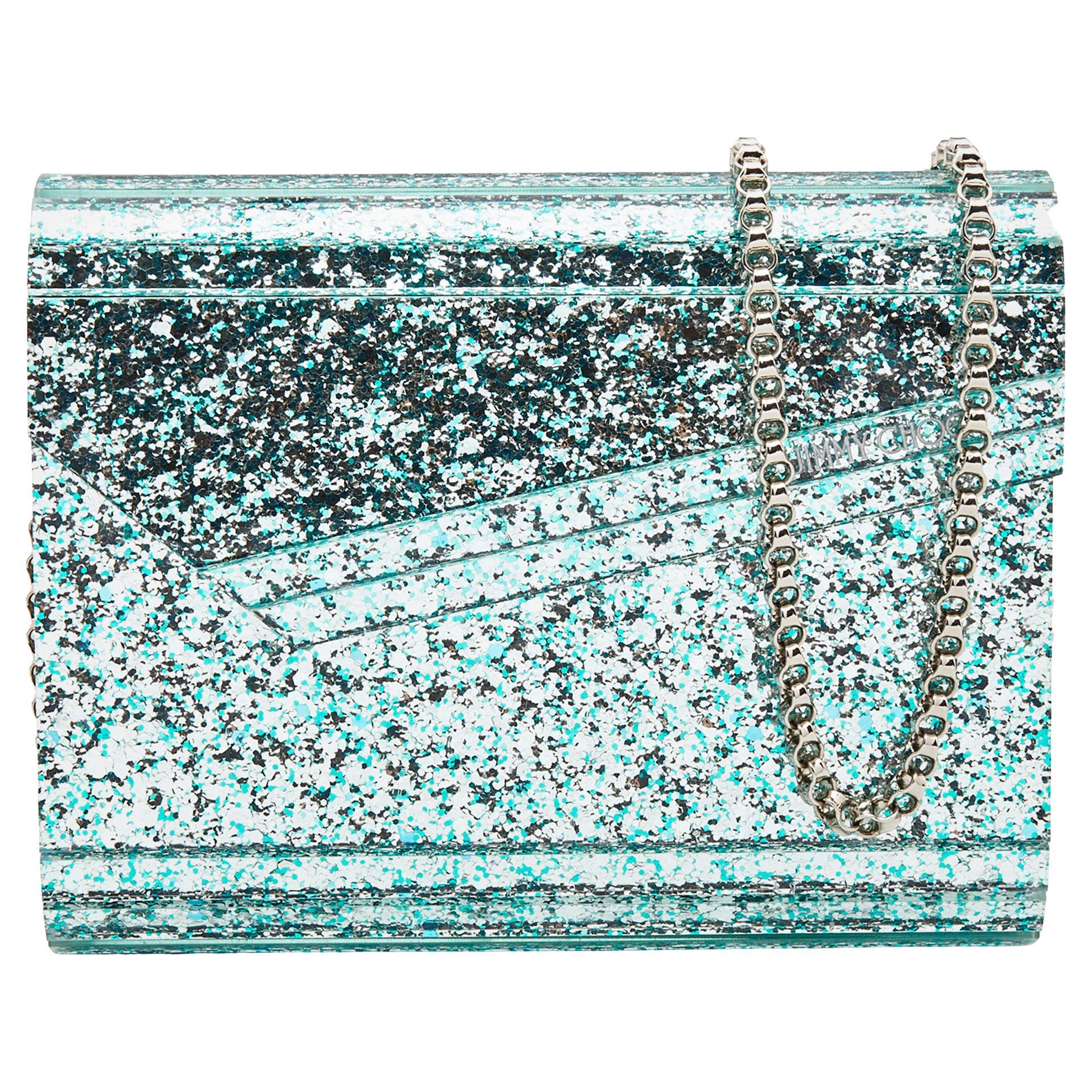 Jimmy Choo Mint Green Acrylic and Leather Candy Chain Clutch