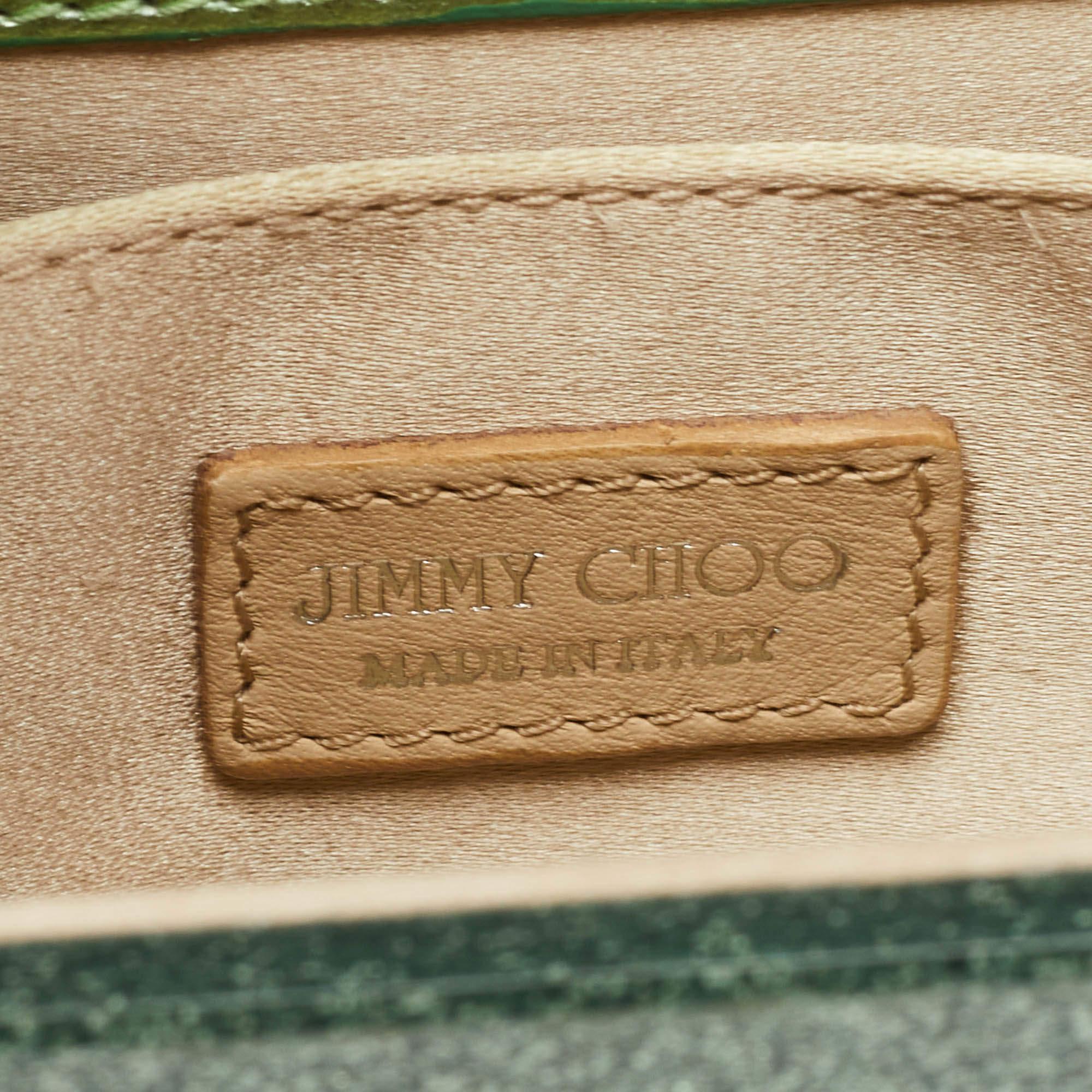 Jimmy Choo Mint Green Glitter Acrylic Candy Chain Clutch 2