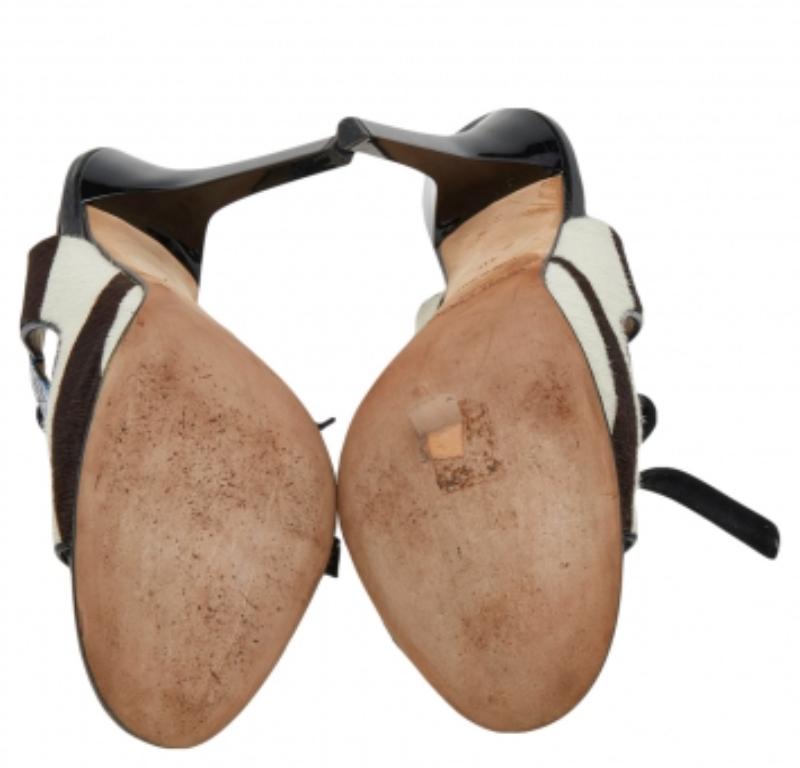 Jimmy Choo - Sandales à lacets multicolores en cuir de veau et python, taille 40 3