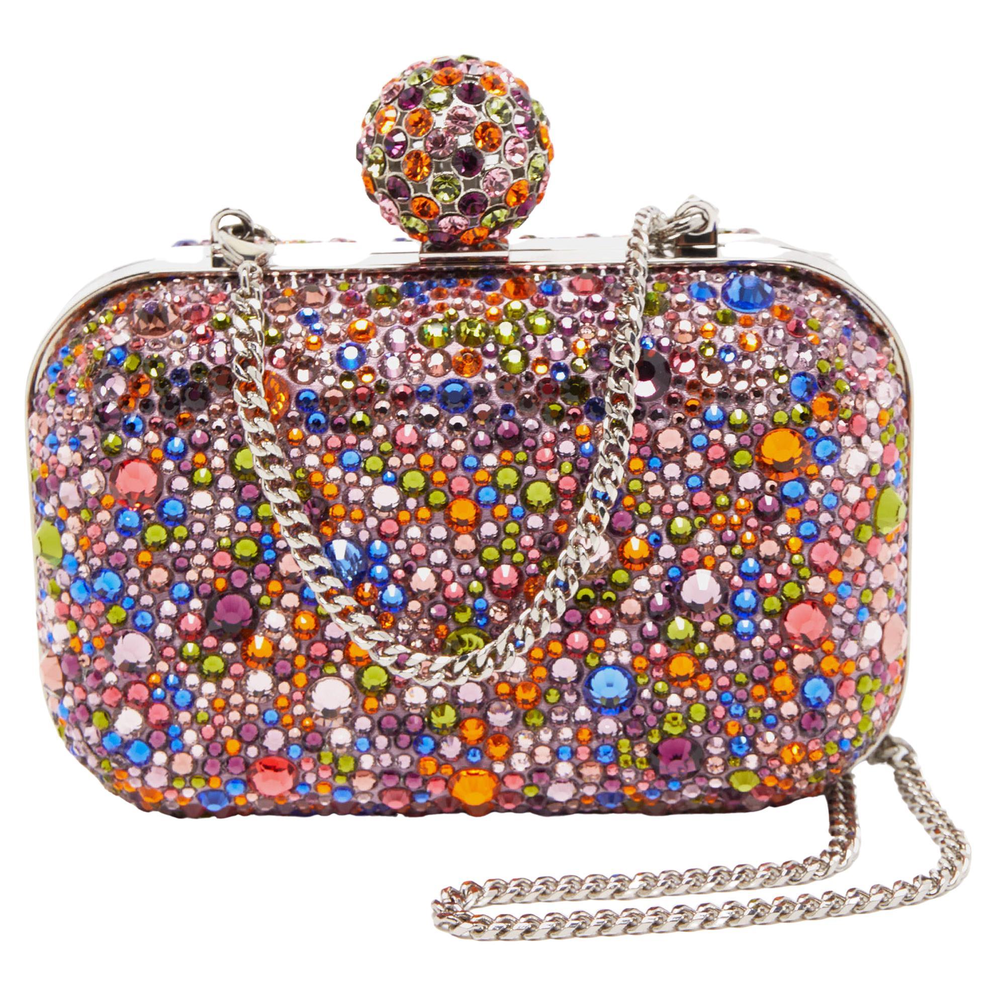 Jimmy Choo Multicolor Crystal Embellished Micro Cloud Clutch