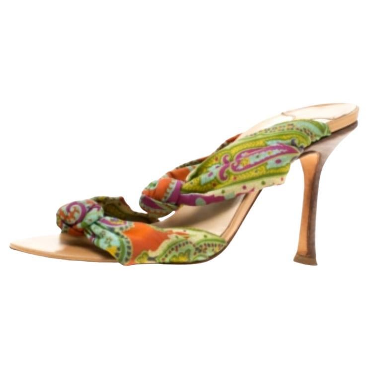 Jimmy Choo - Sandales en tissu à nœuds multicolores - Taille 37