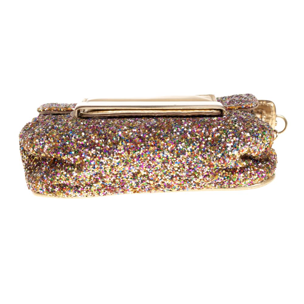 JImmy Choo Multicolor Glitter Mini Carolina Flap Chain Bag 1