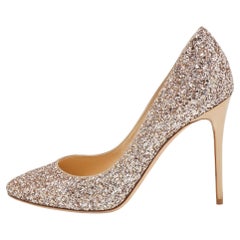 Jimmy Choo Multicolor Glitter Romy Round Toe Pumps Size 37.5