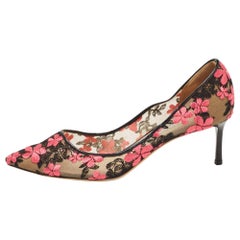 Jimmy Choo Multicolor Lace and Patent Pointed Pumps Size 37.5