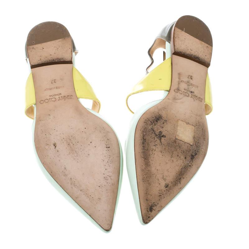 Jimmy Choo Multicolor Leather Ankle Strap D'orsay Pointed Toe Flats Size 37 2