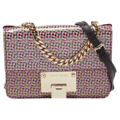 Jimmy Choo Rebel Umhängetasche aus mehrfarbigem Lackleder