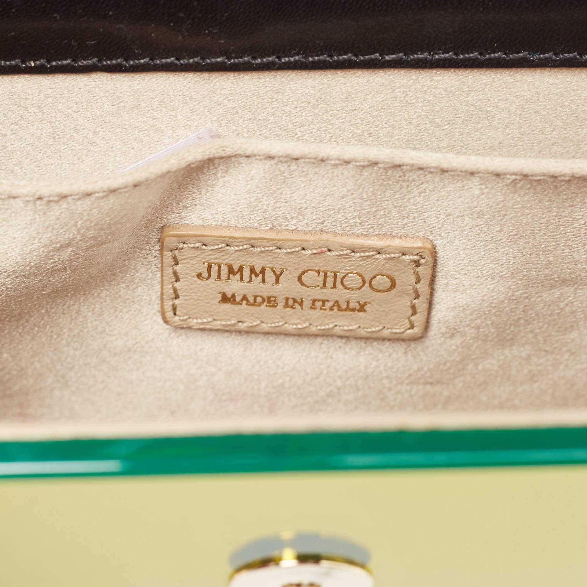Jimmy Choo Multicolor Printed Acrylic Candy Clutch For Sale 7